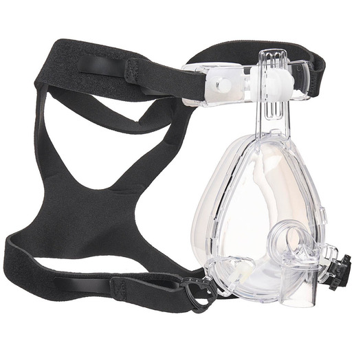 Bi-Trac NIV Full Face Mask w/Anti-asphyxia Elbow OmniClip, Head Pad, Strap, Adult Medium