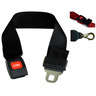 2-piece Nylon Restraint Strap with Metal Push Button Buckle and Big Brass Swivel Clip Ends, 5ft L x 2in W, Black