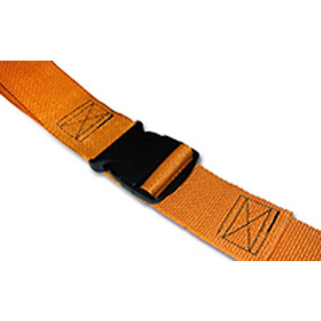 2-piece Economy Polypropylene Cot Strap with Plastic Side Release Buckle and Loop Ends, 7ft L x 2in W, Orange
