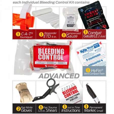 Public Access Bleeding Control Station, Advanced, Clear