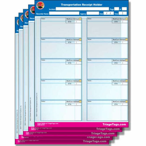 EMT3® Transportation Receipt Holder, Refill Pack