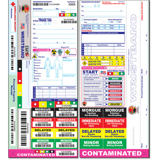 All Risk® Triage Tags with Patient Wristband, Morgue