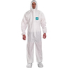 MicroChem AlphaTec 2000 Coverall w/ 3-Piece Hood & Attached Anti-Skid Boots, 2-Way Front Zipper with Re-Sealable Storm Flap, White, Medium