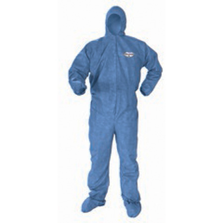 KleenGuard A60 Bloodborne Pathogen and Chemical Splash Protection Coverall with Hood and Boot, Large