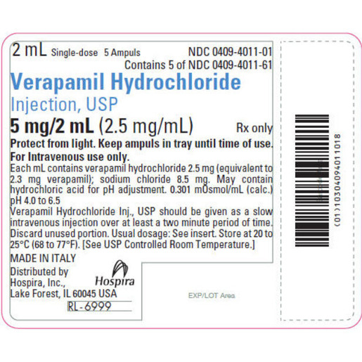 Verapamil, 2.5mg/mL, 2mL Ampule