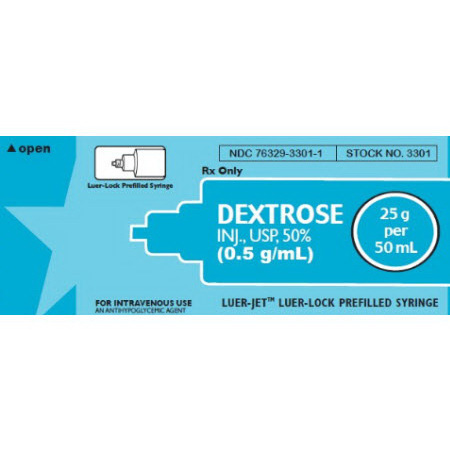 Dextrose 50%, 0.5g/mL, 50mL Prefilled Syringe