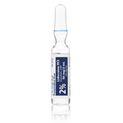 Lidocaine 2, 20mg/mL, 2mL Ampule Bound Tree