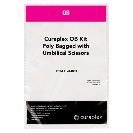 Curaplex® OB Kit, Poly Bagged with Umbilical Scissors, Latex-Free