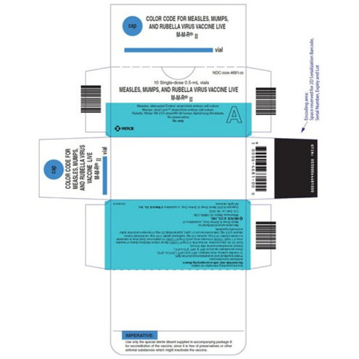 M-M-R II Vaccine, Measles/Mumps/Rubella, 0.5mL Vial