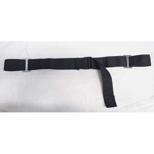  1-Piece Polypropylene Restraint Strap With Plastic Side Release Buckle And 2 Slotted Triglides, 5ft, Black