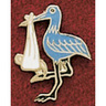 Uniform Service Pin, Blue Stork with Tack Clasp