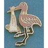 Uniform Service Pin, Pink Stork with Tack Clasp