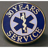 EMS Uniform Service Pin, 3/4in Diameter, Round, 30 Years