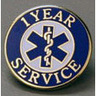 EMS Uniform Service Pin, 3/4in Diameter, Round, 1 Year