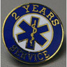 EMS Uniform Service Pin, 3/4in Diameter, Round, 2 Years