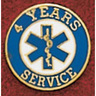 EMS Uniform Service Pin, 3/4in Diameter, Round, 4 Years