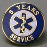 EMS Uniform Service Pin, 3/4in Diameter, Round, 5 Years