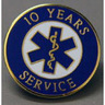 EMS Uniform Service Pin, 3/4in Diameter, Round, 10 Years