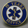 EMS Uniform Service Pin, 3/4in Diameter, Round, 15 Years