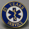 EMS Uniform Service Pin, 3/4in Diameter, Round, 25 Years