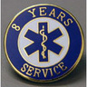 EMS Uniform Service Pin, 3/4in Diameter, Round, 8 Years