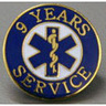 EMS Uniform Service Pin, 3/4in Diameter, Round, 9 Years