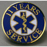 EMS Uniform Service Pin, 3/4in Diameter, Round, 11 Years