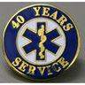 EMS Uniform Service Pin, 3/4in Diameter, Round, 40 Years