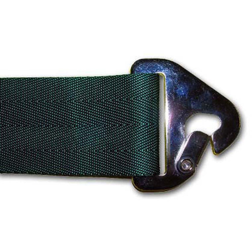 2-piece Vinyl Restraint Strap with Metal Push Button Buckle and Non-swivel Speed Clip Ends, 5ft L x 2in W, Black