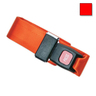 2-piece Nylon Restraint Strap with Metal Push Button Buckle and Loop Ends, 5ft L x 2in W, Red