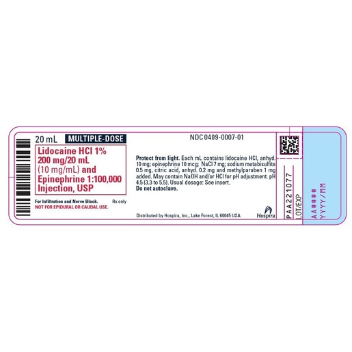 Lidocaine HCL 1% and Epinephrine Injection