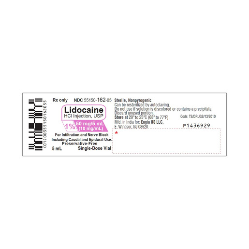 Lidocaine 1%, 50mg/5mL, 5mL Vial