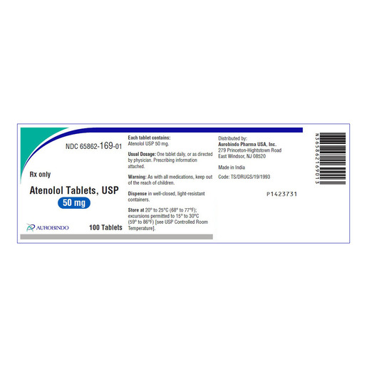 Atenolol, 50mg, Tablets