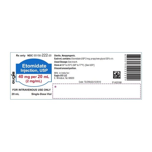 Etomidate, 40mg/20mL, Vial
