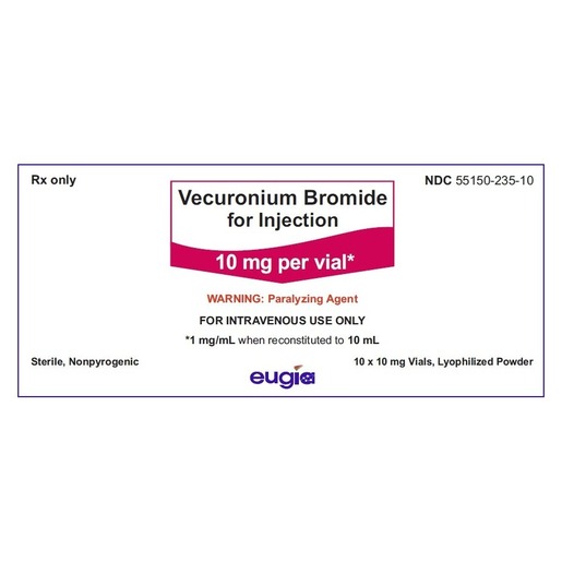 Vecuronium Bromide, 10mg, Vial