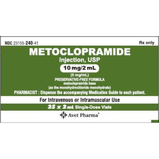 Metoclopramide, 5mg/mL, 2mL Vial