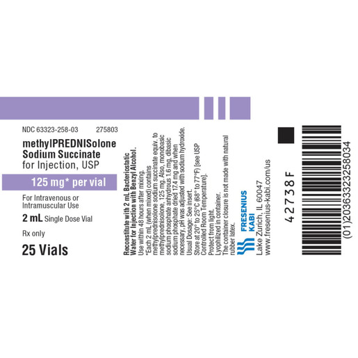 Methylprednisolone, 125mg, 2mL Vial