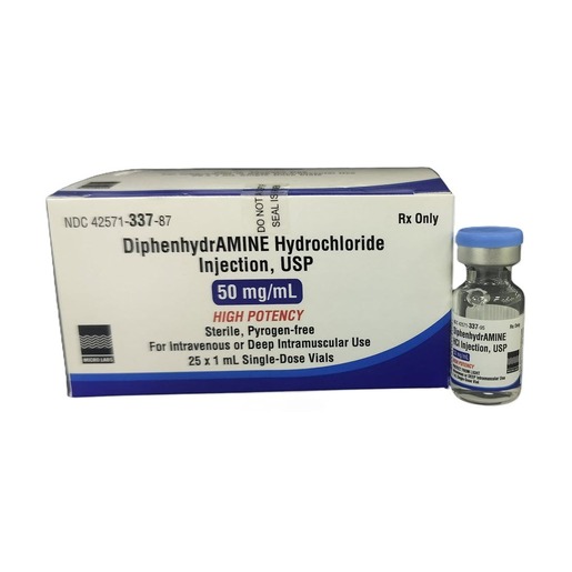 Diphenhydramine, 50mg/mL, Vial
