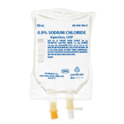 Sodium Chloride 0.9%, 100mL Bag