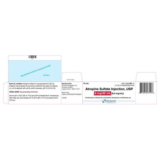 Atropine Sulfate Injection, 8mg/20mL, Vial