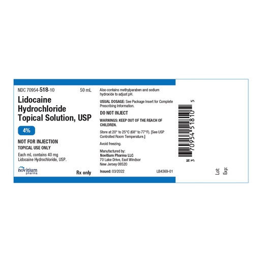 Lidocaine HCL 4%, 50mL, Topical Solution