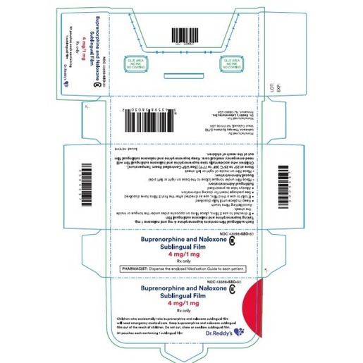 Buprenorphine HCL, Naloxone 4mg Sublingual Film