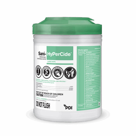 Sani-HyPerCide™ Germicidal Disposable Wipe, 6in x 6.75in