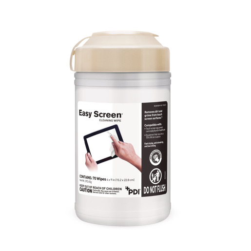 Easy Screen Cleaning Wipes for Touchscreens, Electronics, and Stethescopes, 70% IPA Wipes, Large, 6in x 9in Wipes, Canister of 70
