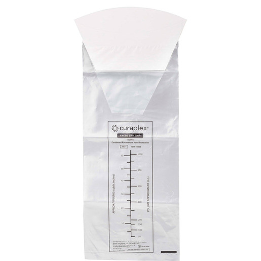 Curaplex® Emesis Bags Cardboard Rim, 1000cc, Clear