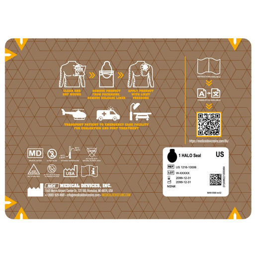 HALO™ Chest Seal, Non-Vented, 2-Pack