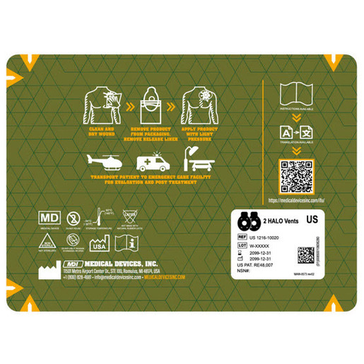 HALO™ Chest Seal, Vented, 2 Pack