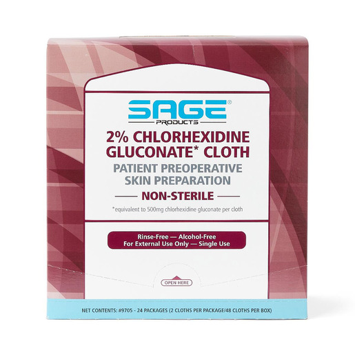 Sage 2% Chlorhexidine Gluconate (CHG) Cloths