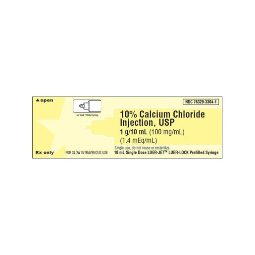Calcium Chloride, 1g/10mL, Luer-Jet Prefilled Syringe