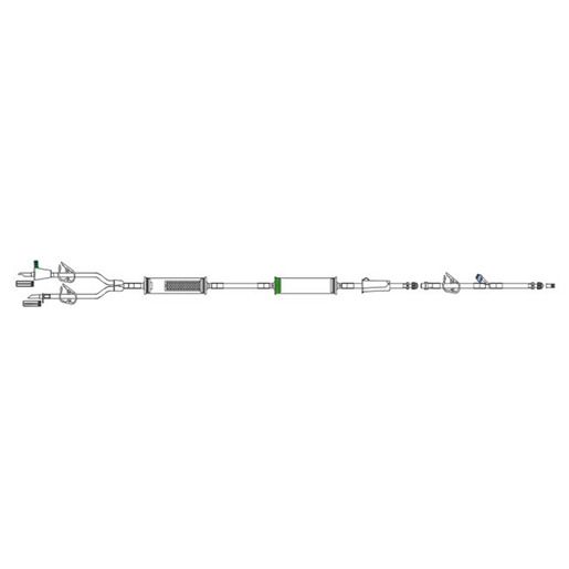 ULTRA High Flow Blood Administration Set, Vented, Filter, Hand Pump, Roller Clamp, 72in